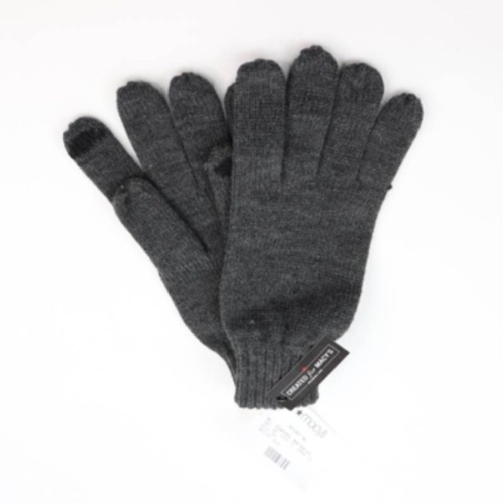 Mens Calvin Klein Gloves Gray Touchscreen Knit‎ Acrylic